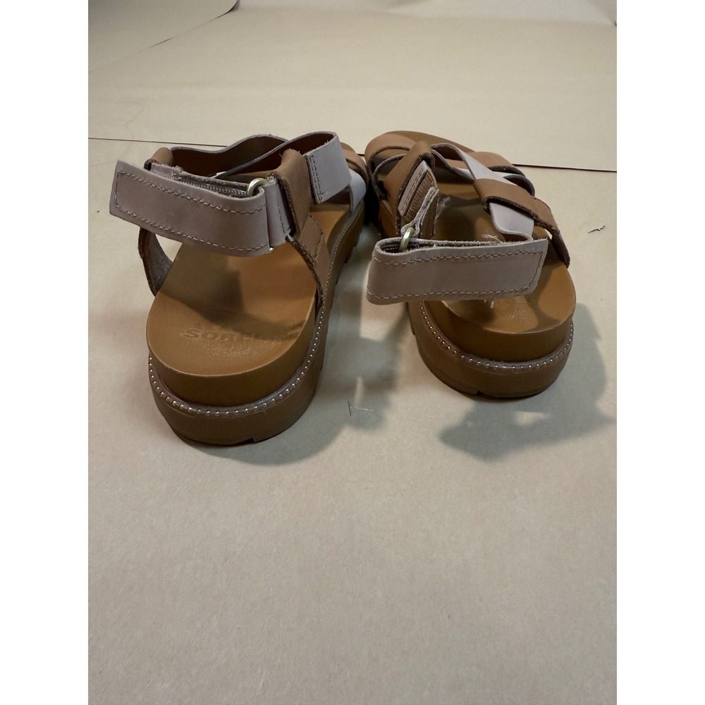Sorel Roaming Criss Cross‎ Leather Platform Sandal Tan size 8 - Picture 5 of 5